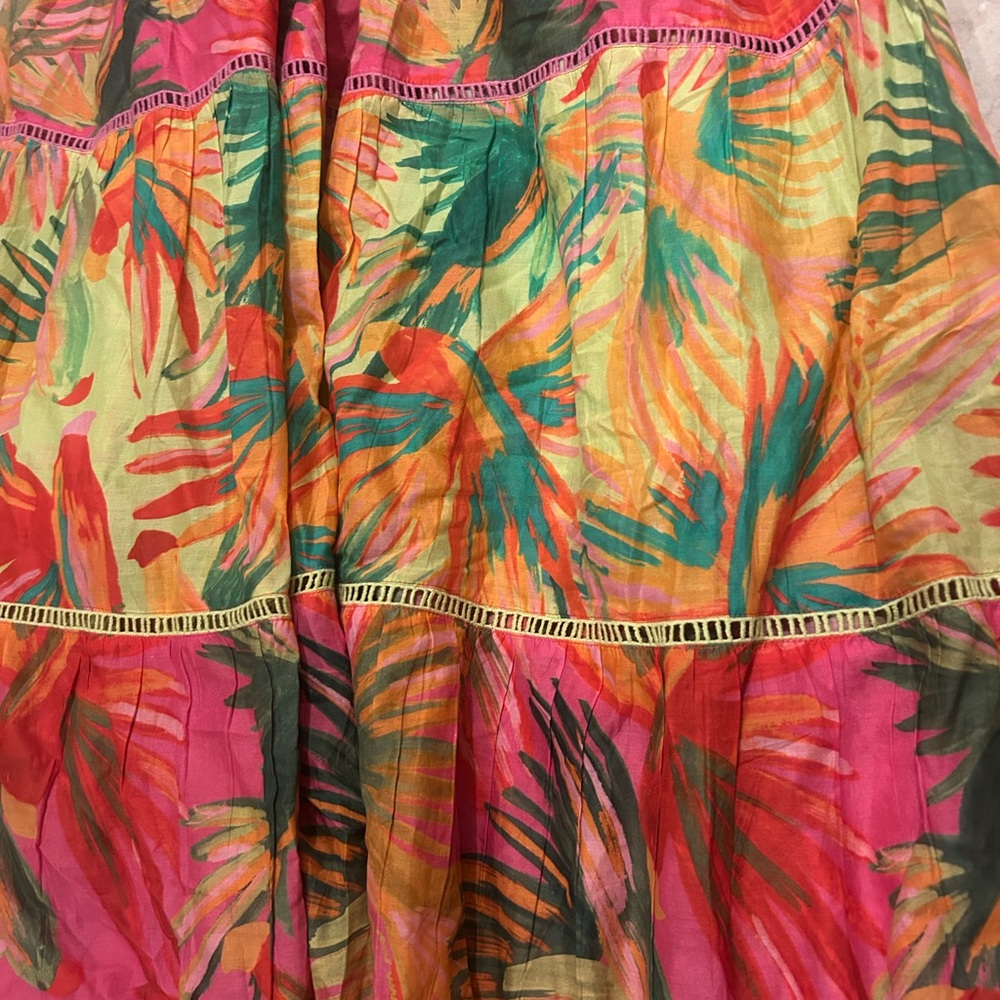 Farm Rio Maxi Dress Size- Large ,Tropical Print, Beach Ready, Resort Wear - Picture 11 of 11